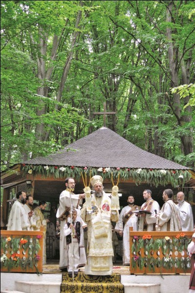Ierarhul Dunării de Jos, Înaltpreasfinţitul Părinte Arhiepiscop Casian liturghisind în ,,catedrala cu vitralii foşnitoare” a Buciumenilor
